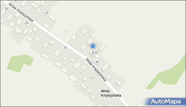 Wola Knyszyńska, Wola Knyszyńska, 47, mapa Wola Knyszyńska