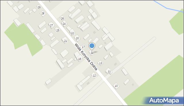 Wola Korycka Dolna, Wola Korycka Dolna, 14, mapa Wola Korycka Dolna