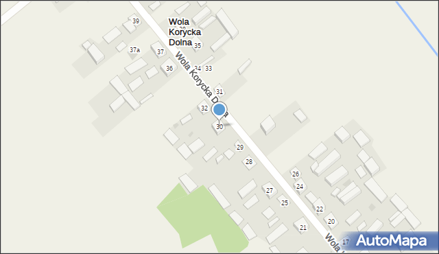 Wola Korycka Dolna, Wola Korycka Dolna, 30, mapa Wola Korycka Dolna