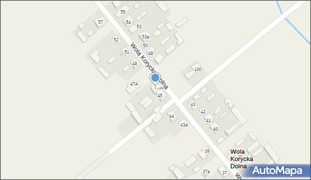 Wola Korycka Dolna, Wola Korycka Dolna, 47, mapa Wola Korycka Dolna