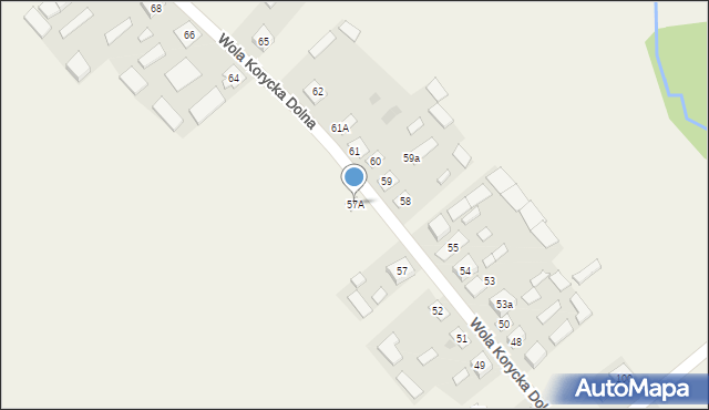 Wola Korycka Dolna, Wola Korycka Dolna, 57A, mapa Wola Korycka Dolna