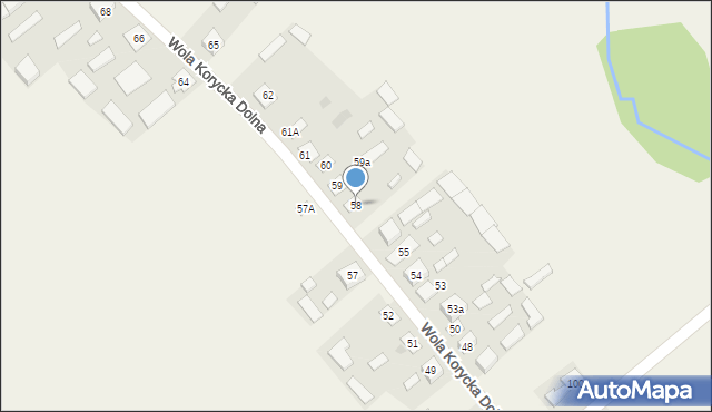 Wola Korycka Dolna, Wola Korycka Dolna, 58, mapa Wola Korycka Dolna