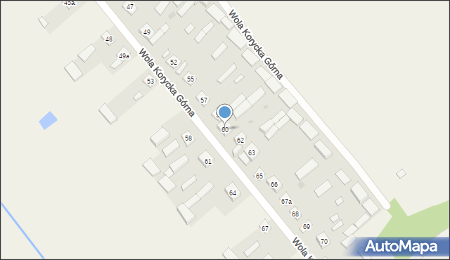 Wola Korycka Górna, Wola Korycka Górna, 60, mapa Wola Korycka Górna