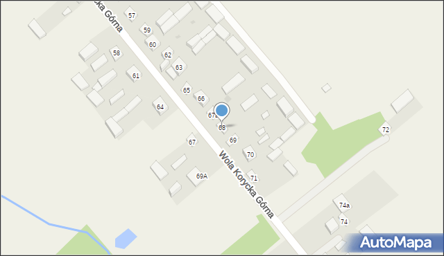 Wola Korycka Górna, Wola Korycka Górna, 68, mapa Wola Korycka Górna