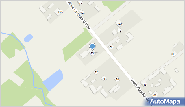 Wola Korycka Górna, Wola Korycka Górna, 75, mapa Wola Korycka Górna