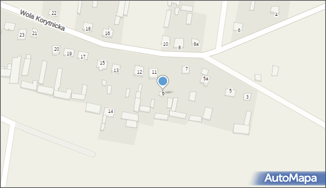 Wola Korytnicka, Wola Korytnicka, 9, mapa Wola Korytnicka