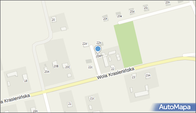 Wola Krasienińska, Wola Krasienińska, 22A, mapa Wola Krasienińska