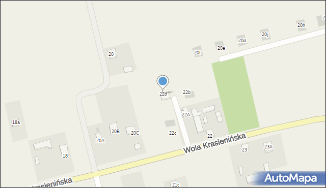 Wola Krasienińska, Wola Krasienińska, 22d, mapa Wola Krasienińska