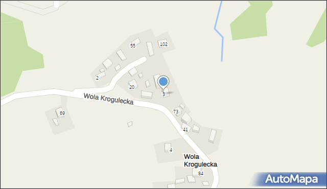 Wola Krogulecka, Wola Krogulecka, 3, mapa Wola Krogulecka