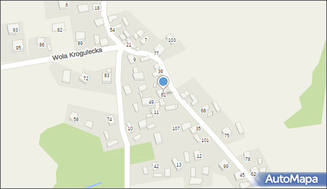 Wola Krogulecka, Wola Krogulecka, 61, mapa Wola Krogulecka