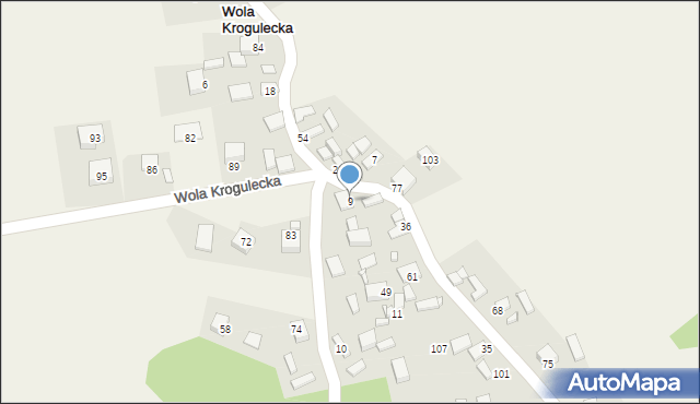 Wola Krogulecka, Wola Krogulecka, 9, mapa Wola Krogulecka