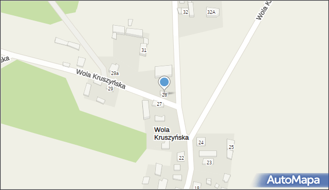 Wola Kruszyńska, Wola Kruszyńska, 28, mapa Wola Kruszyńska