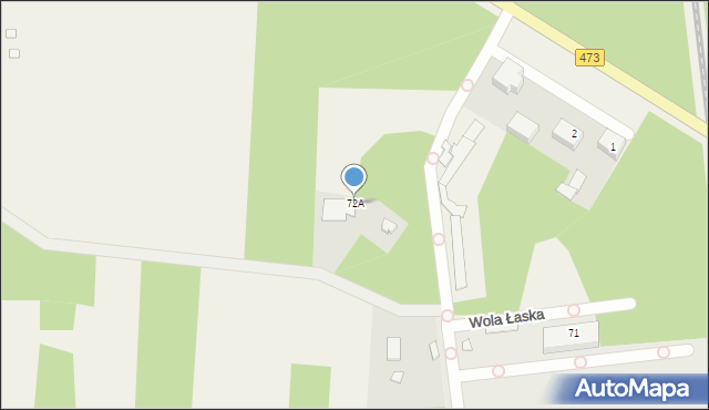 Wola Łaska, Wola Łaska, 72A, mapa Wola Łaska