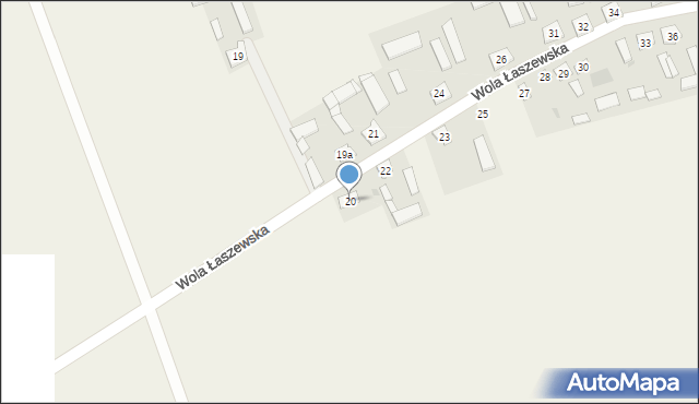 Wola Łaszewska, Wola Łaszewska, 20, mapa Wola Łaszewska