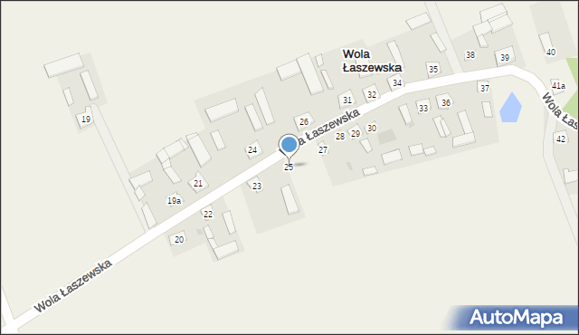 Wola Łaszewska, Wola Łaszewska, 25, mapa Wola Łaszewska