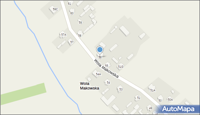 Wola Makowska, Wola Makowska, 56, mapa Wola Makowska