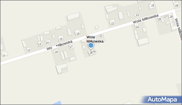 Wola Miłkowska, Wola Miłkowska, 18, mapa Wola Miłkowska