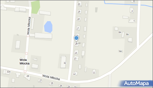 Wola Młocka, Wola Młocka, 15, mapa Wola Młocka