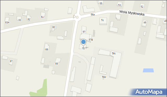 Wola Mysłowska, Wola Mysłowska, 70, mapa Wola Mysłowska