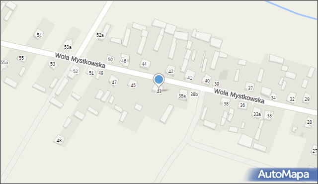 Wola Mystkowska, Wola Mystkowska, 43, mapa Wola Mystkowska