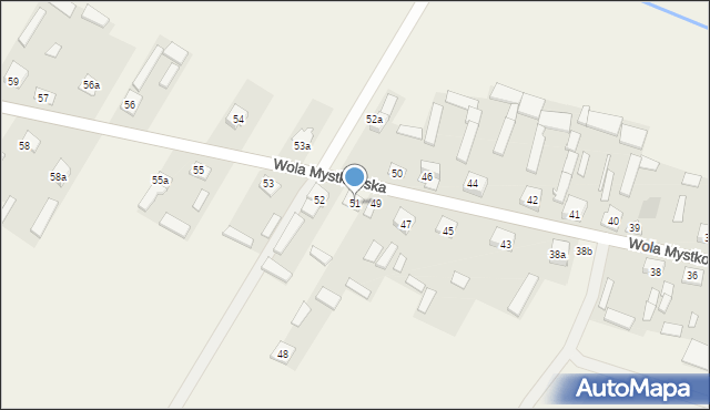Wola Mystkowska, Wola Mystkowska, 51, mapa Wola Mystkowska