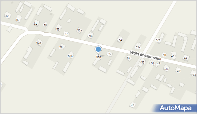 Wola Mystkowska, Wola Mystkowska, 55a, mapa Wola Mystkowska