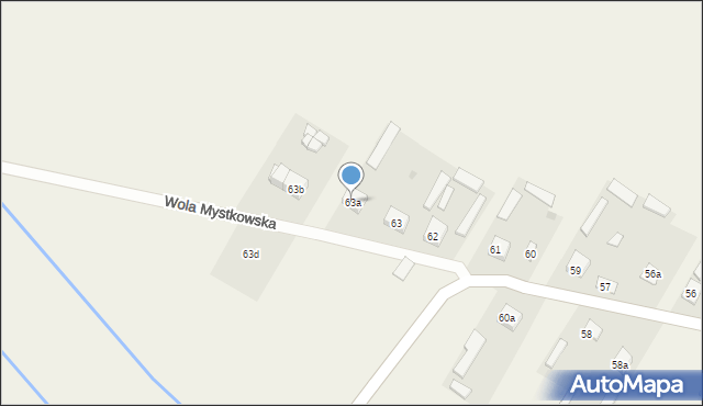 Wola Mystkowska, Wola Mystkowska, 63a, mapa Wola Mystkowska