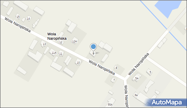 Wola Naropińska, Wola Naropińska, 9, mapa Wola Naropińska
