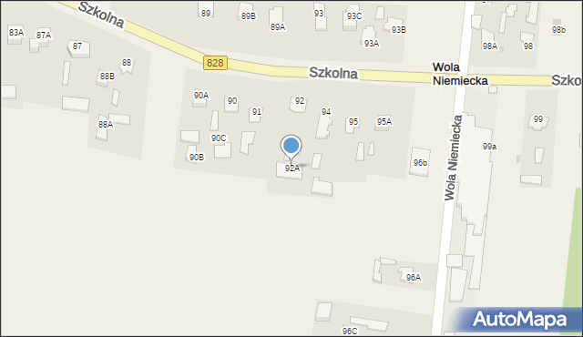 Wola Niemiecka, Wola Niemiecka, 92A, mapa Wola Niemiecka