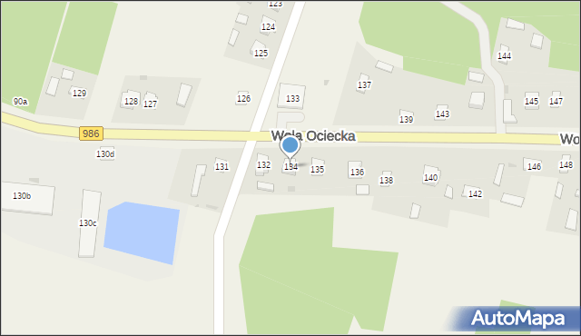 Wola Ociecka, Wola Ociecka, 134, mapa Wola Ociecka