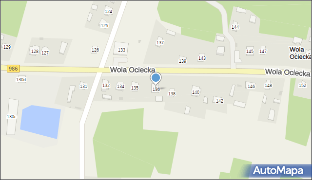 Wola Ociecka, Wola Ociecka, 136, mapa Wola Ociecka