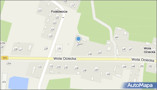 Wola Ociecka, Wola Ociecka, 137, mapa Wola Ociecka
