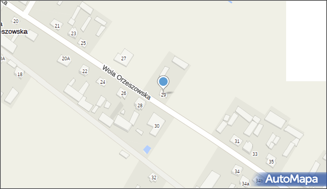 Wola Orzeszowska, Wola Orzeszowska, 29, mapa Wola Orzeszowska