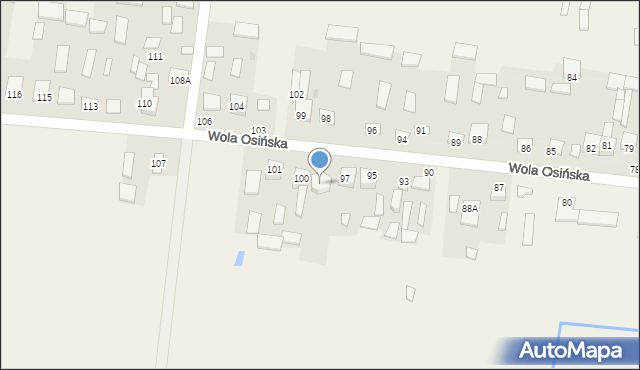 Wola Osińska, Wola Osińska, 100A, mapa Wola Osińska
