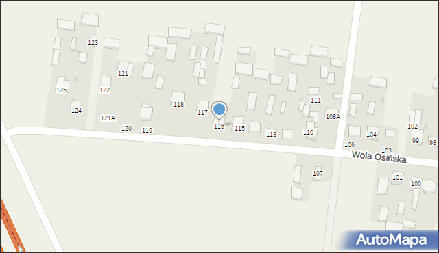 Wola Osińska, Wola Osińska, 116, mapa Wola Osińska