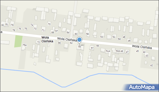 Wola Osińska, Wola Osińska, 59B, mapa Wola Osińska