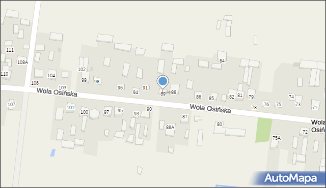 Wola Osińska, Wola Osińska, 89, mapa Wola Osińska
