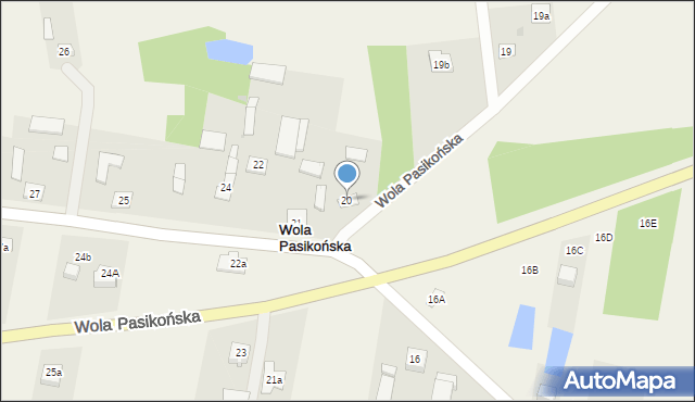 Wola Pasikońska, Wola Pasikońska, 20, mapa Wola Pasikońska