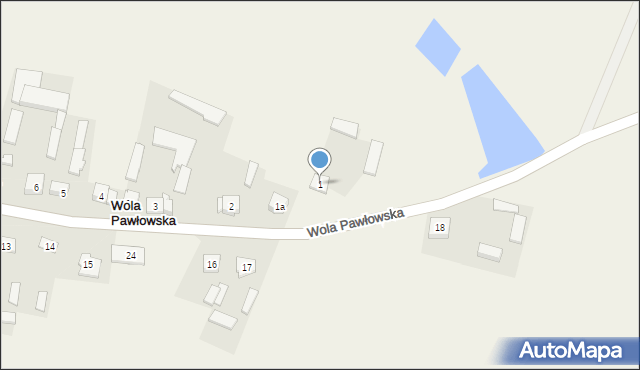 Wola Pawłowska, Wola Pawłowska, 1, mapa Wola Pawłowska