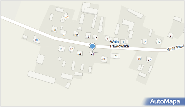Wola Pawłowska, Wola Pawłowska, 14, mapa Wola Pawłowska