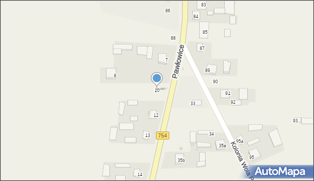 Wola Pawłowska, Wola Pawłowska, 10, mapa Wola Pawłowska