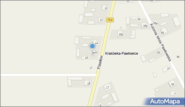 Wola Pawłowska, Wola Pawłowska, 15, mapa Wola Pawłowska