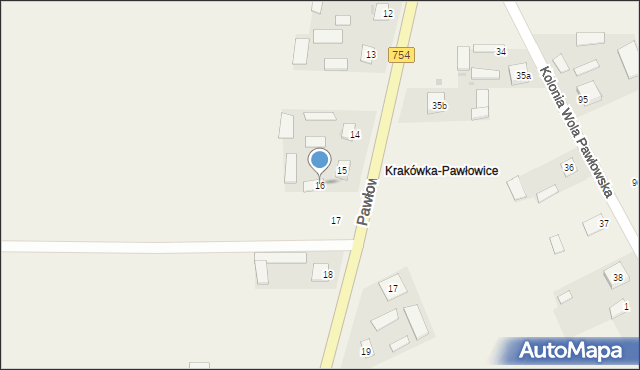 Wola Pawłowska, Wola Pawłowska, 16, mapa Wola Pawłowska