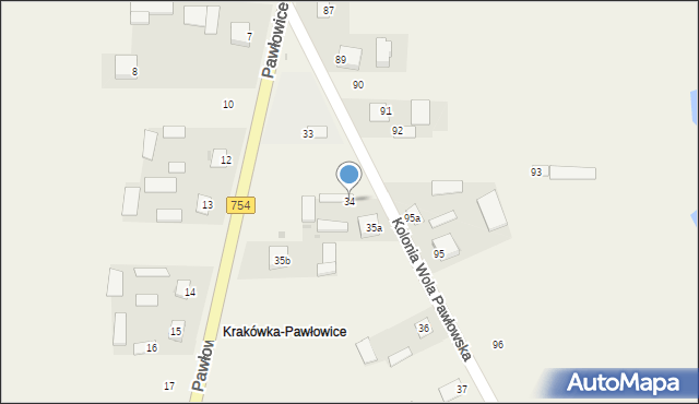 Wola Pawłowska, Wola Pawłowska, 34, mapa Wola Pawłowska