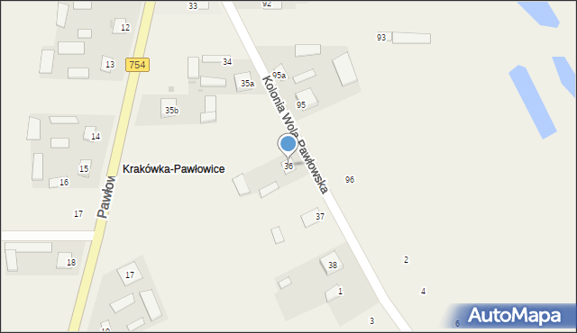 Wola Pawłowska, Wola Pawłowska, 36, mapa Wola Pawłowska