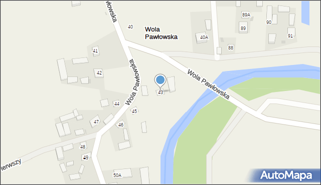 Wola Pawłowska, Wola Pawłowska, 43, mapa Wola Pawłowska
