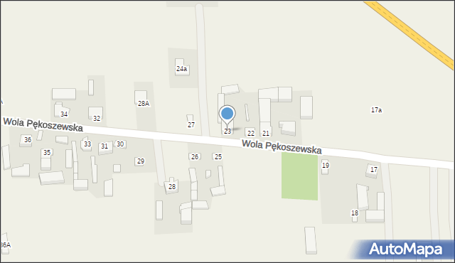 Wola Pękoszewska, Wola Pękoszewska, 23, mapa Wola Pękoszewska