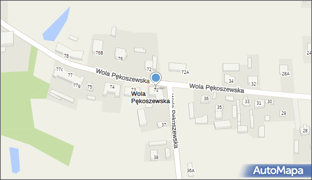 Wola Pękoszewska, Wola Pękoszewska, 71, mapa Wola Pękoszewska