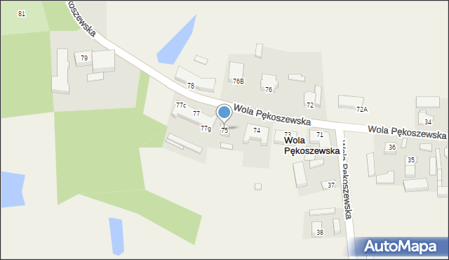 Wola Pękoszewska, Wola Pękoszewska, 75, mapa Wola Pękoszewska