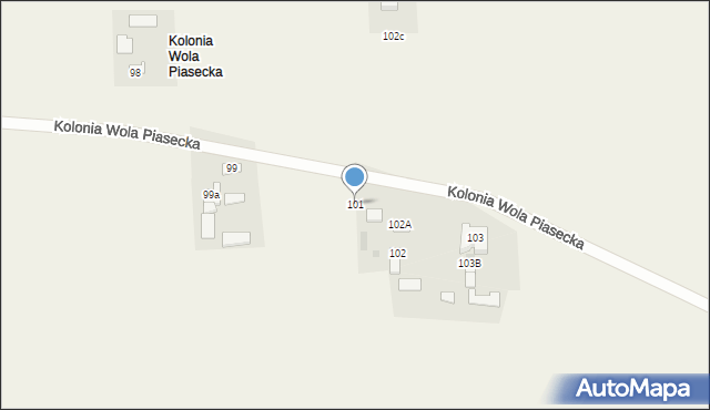 Wola Piasecka, Wola Piasecka, 101, mapa Wola Piasecka